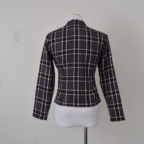 Vintage 90s Plaid Long Sleeves Button up Blouse - Picture 3 of 10